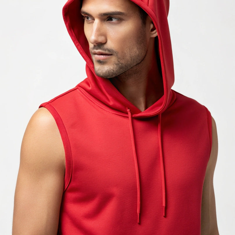 Men's Performance Hooded Sleeveless Hoodie Tank Top
